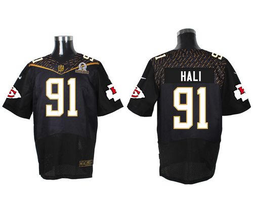  Chiefs #91 Tamba Hali Black 2016 Pro Bowl Men's Stitched NFL Elite Jersey