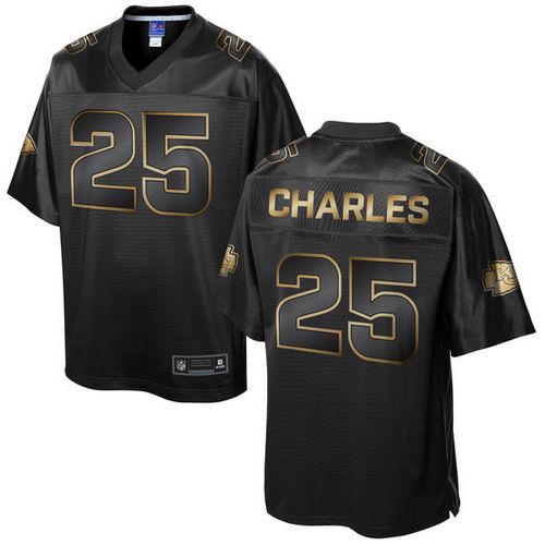  Chiefs #25 Jamaal Charles Pro Line Black Gold Collection Men's Stitched NFL Game Jersey