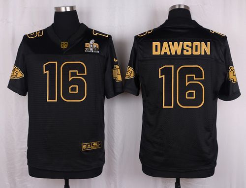  Chiefs #16 Len Dawson Black Men's Stitched NFL Elite Pro Line Gold Collection Jersey
