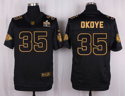  Chiefs #35 Christian Okoye Black Men's Stitched NFL Elite Pro Line Gold Collection Jersey