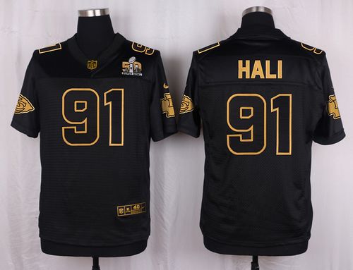  Chiefs #91 Tamba Hali Black Men's Stitched NFL Elite Pro Line Gold Collection Jersey