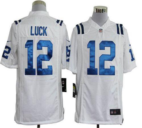  Colts #12 Andrew Luck White Men's Stitched NFL Game Jersey