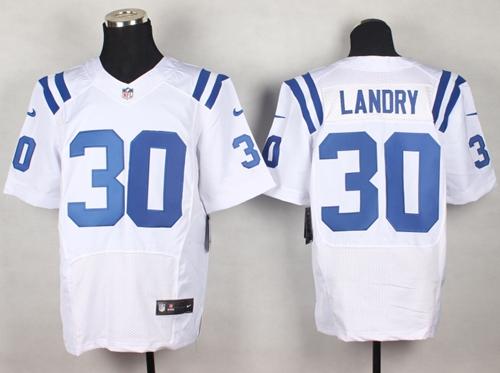  Colts #30 LaRon Landry White Men's Stitched NFL Elite Jersey