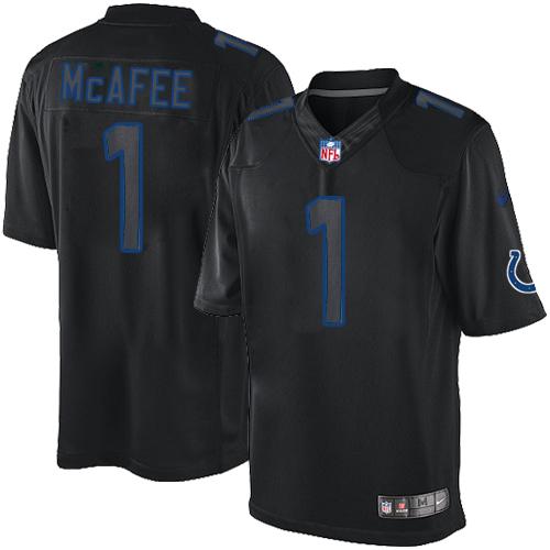  Colts #1 Pat McAfee Black Men's Stitched NFL Impact Limited Jersey