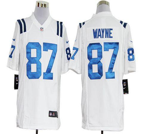  Colts #87 Reggie Wayne White Men's Stitched NFL Game Jersey