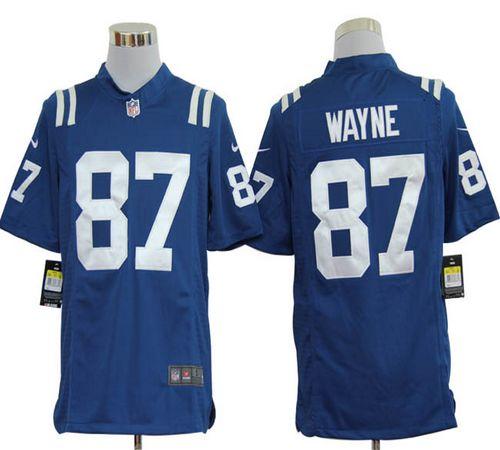  Colts #87 Reggie Wayne Royal Blue Team Color Men's Stitched NFL Game Jersey