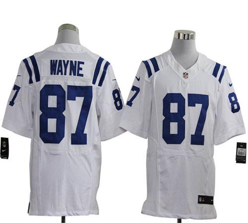  Colts #87 Reggie Wayne White Men's Stitched NFL Elite Jersey