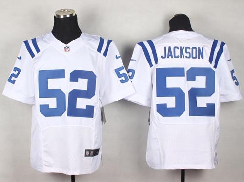  Colts #52 D'Qwell Jackson White Men's Stitched NFL Elite Jersey