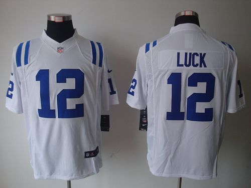  Colts #12 Andrew Luck White Men's Stitched NFL Limited Jersey