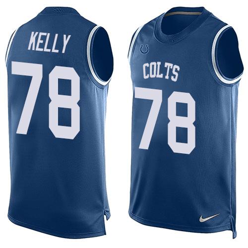  Colts #78 Ryan Kelly Royal Blue Team Color Men's Stitched NFL Limited Tank Top Jersey