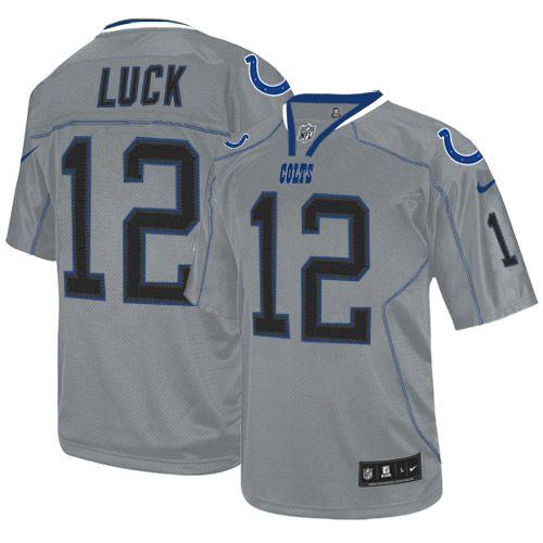  Colts #12 Andrew Luck Lights Out Grey Men's Stitched NFL Elite Jersey