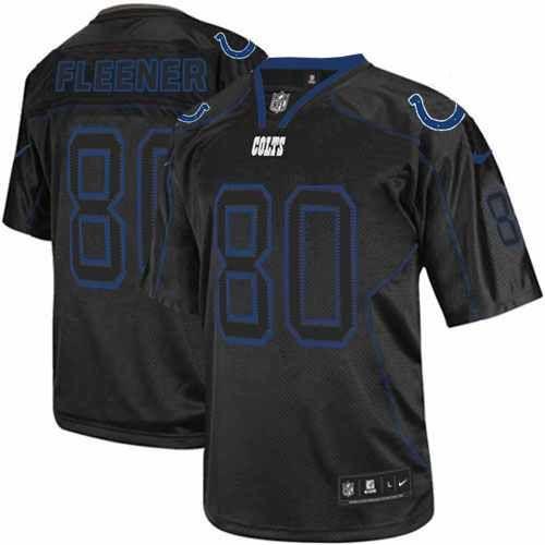  Colts #80 Coby Fleener Lights Out Black Men's Stitched NFL Elite Jersey
