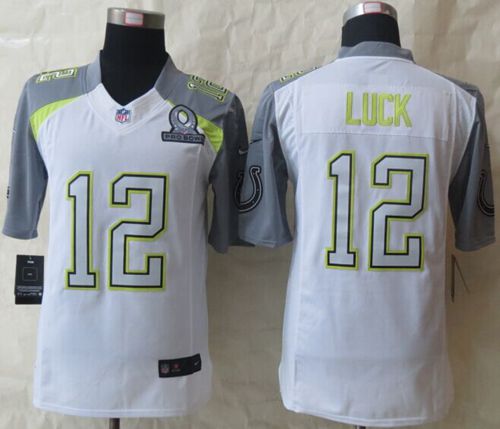  Colts #12 Andrew Luck White Pro Bowl Men's Stitched NFL Elite Team Carter Jersey