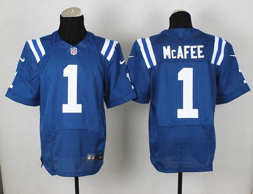  Colts #1 Pat McAfee Royal Blue Team Color Men's Stitched NFL Elite Jersey