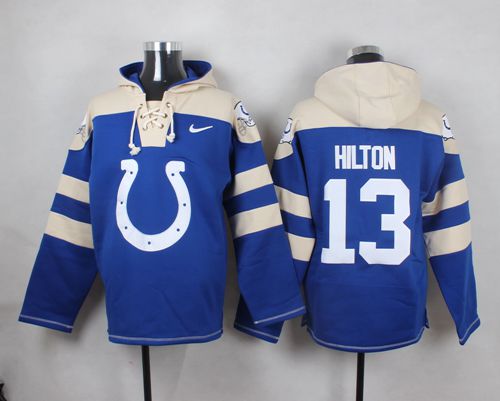  Colts #13 T.Y. Hilton Royal Blue Player Pullover NFL Hoodie