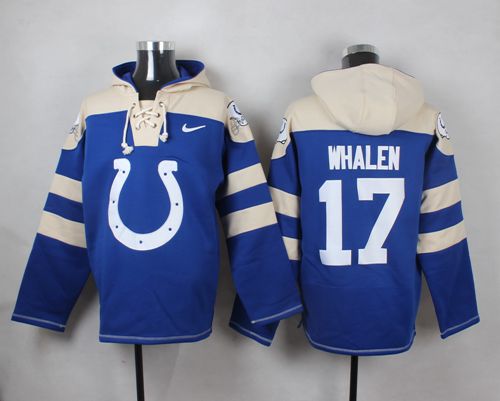  Colts #17 Griff Whalen Royal Blue Player Pullover NFL Hoodie