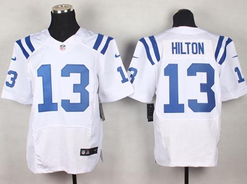  Colts #13 T.Y. Hilton White Men's Stitched NFL Elite Jersey