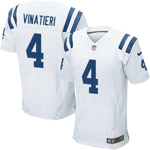  Colts #4 Adam Vinatieri White Men's Stitched NFL Elite Jersey