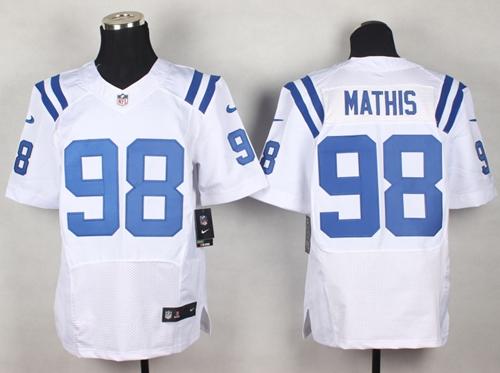  Colts #98 Robert Mathis White Men's Stitched NFL Elite Jersey