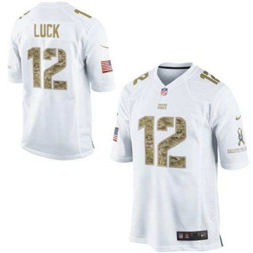  Colts #12 Andrew Luck White Men's Stitched NFL Limited Salute to Service Jersey