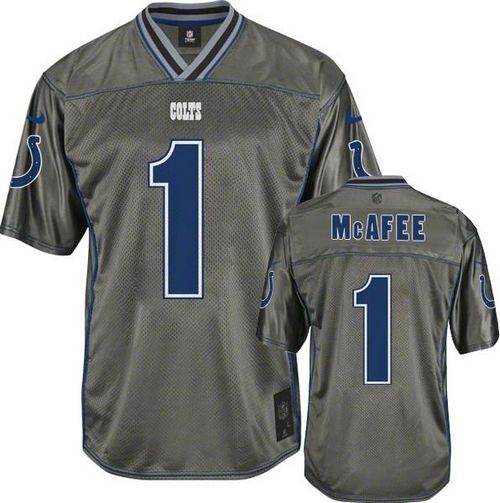  Colts #1 Pat McAfee Grey Men's Stitched NFL Elite Vapor Jersey