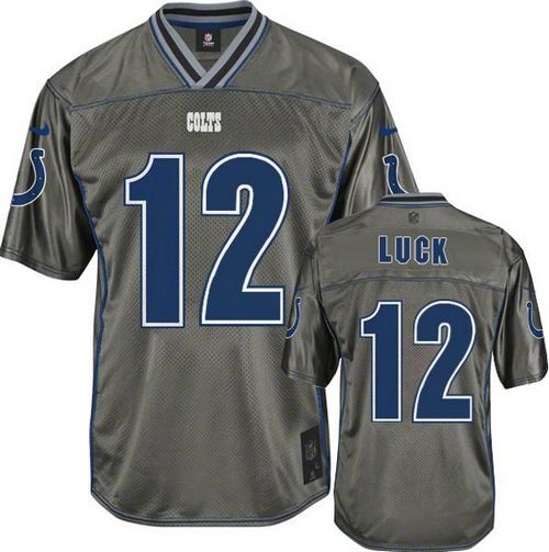  Colts #12 Andrew Luck Grey Men's Stitched NFL Elite Vapor Jersey