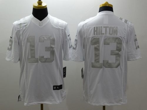  Colts #13 T.Y. Hilton White Men's Stitched NFL Limited Platinum Jersey