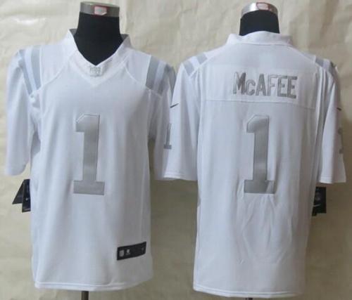  Colts #1 Pat McAfee White Men's Stitched NFL Limited Platinum Jersey