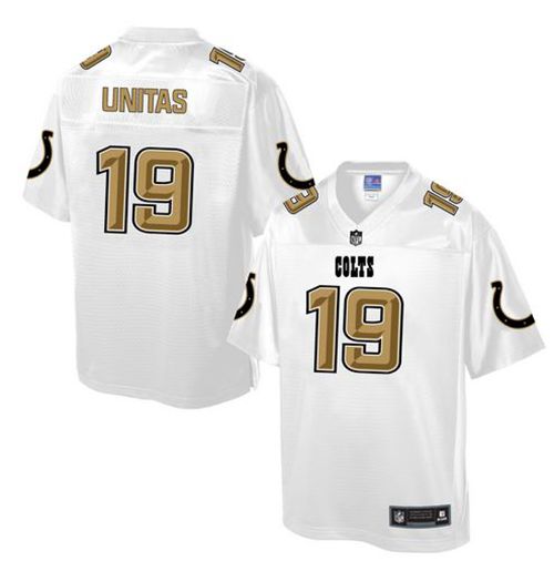  Colts #19 Johnny Unitas White Men's NFL Pro Line Fashion Game Jersey