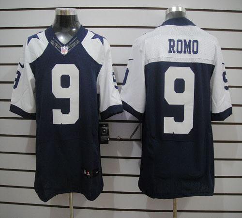  Cowboys #9 Tony Romo Navy Blue Thanksgiving Throwback Men's Stitched NFL Elite Jersey