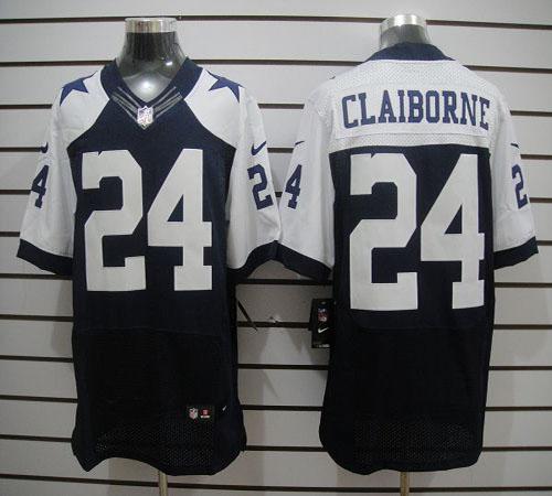  Cowboys #24 Morris Claiborne Navy Blue Thanksgiving Throwback Men's Stitched NFL Elite Jersey