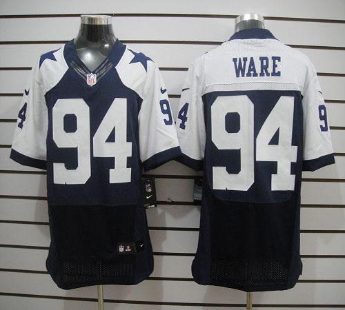  Cowboys #94 DeMarcus Ware Navy Blue Thanksgiving Throwback Men's Stitched NFL Elite Jersey