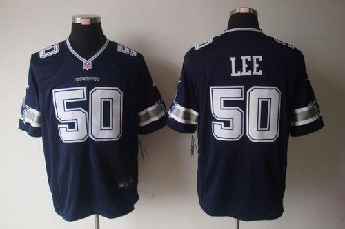  Cowboys #50 Sean Lee Navy Blue Team Color Men's Stitched NFL Game Jersey