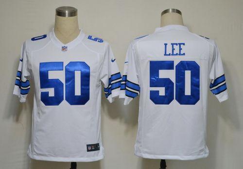  Cowboys #50 Sean Lee White Men's Stitched NFL Game Jersey