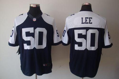 Nike Cowboys #50 Sean Lee Navy Blue Thanksgiving Men's Throwback ...