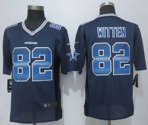  Cowboys #82 Jason Witten Navy Blue Team Color Men's Stitched NFL Limited Strobe Jersey