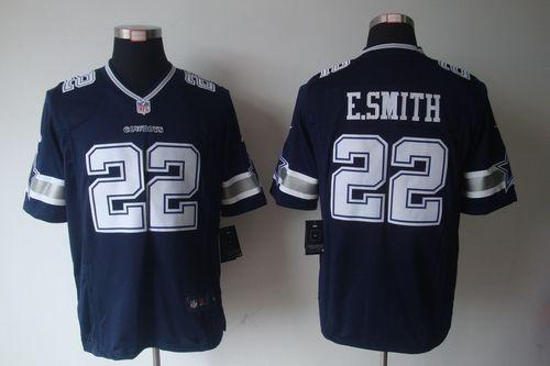  Cowboys #22 Emmitt Smith Navy Blue Team Color Men's Stitched NFL Limited Jersey
