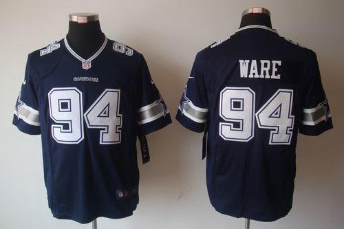  Cowboys #94 DeMarcus Ware Navy Blue Team Color Men's Stitched NFL Limited Jersey
