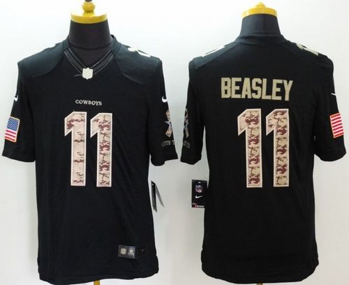  Cowboys #11 Cole Beasley Black Men's Stitched NFL Limited Salute to Service Jersey