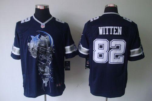  Cowboys #82 Jason Witten Navy Blue Team Color Men's Stitched NFL Helmet Tri Blend Limited Jersey