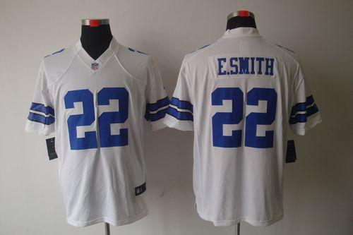  Cowboys #22 Emmitt Smith White Men's Stitched NFL Limited Jersey