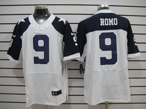  Cowboys #9 Tony Romo White Thanksgiving Throwback Men's Stitched NFL Elite Jersey