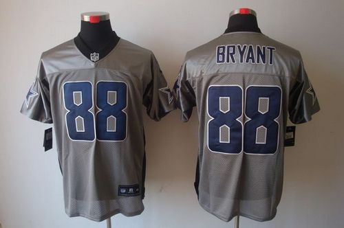  Cowboys #88 Dez Bryant Grey Shadow Men's Stitched NFL Elite Jersey