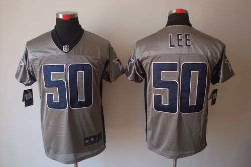  Cowboys #50 Sean Lee Grey Shadow Men's Stitched NFL Elite Jersey
