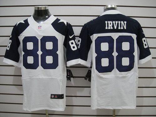  Cowboys #88 Michael Irvin White Thanksgiving Throwback Men's Stitched NFL Elite Jersey