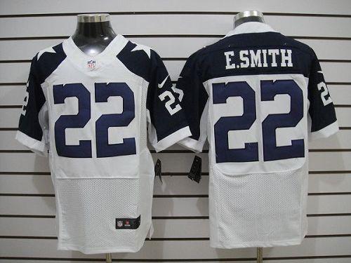  Cowboys #22 Emmitt Smith White Thanksgiving Throwback Men's Stitched NFL Elite Jersey