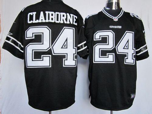  Cowboys #24 Morris Claiborne Black Shadow Men's Stitched NFL Game Jersey