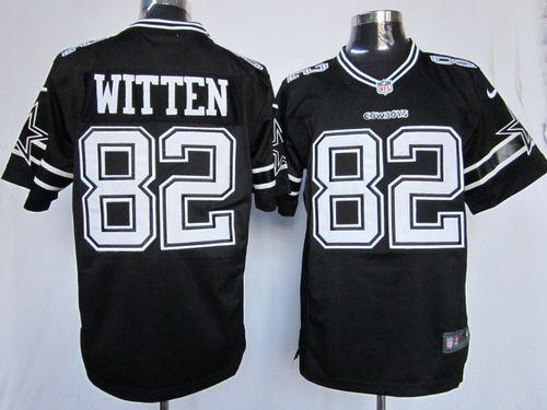  Cowboys #82 Jason Witten Black Shadow Men's Stitched NFL Game Jersey