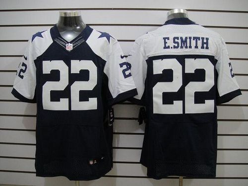  Cowboys #22 Emmitt Smith Navy Blue Thanksgiving Throwback Men's Stitched NFL Elite Jersey