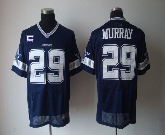  Cowboys #29 DeMarco Murray Navy Blue Team Color With C Patch Men's Stitched NFL Elite Jersey